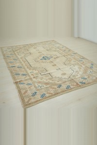 6x7.7 Wool Modern Vintage Oushak Rug 184,235 - Oushak Rug $i