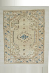 6x7.7 Wool Modern Vintage Oushak Rug 184,235 - Oushak Rug $i
