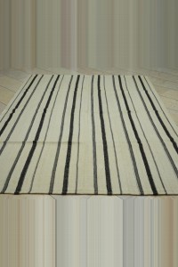 6x8.5 Naturel Wool Stripe Turkish Kilim Rug 188,260 - Turkish Natural Rug $i