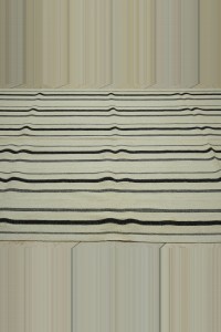 6x8.5 Naturel Wool Stripe Turkish Kilim Rug 188,260 - Turkish Natural Rug $i