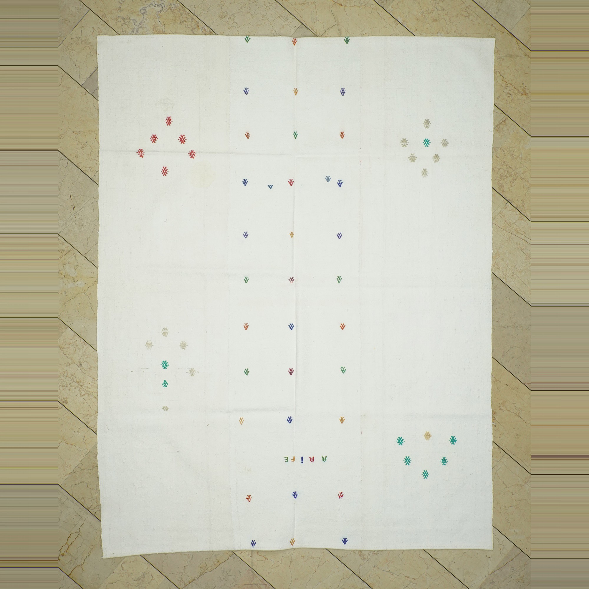 6x8 Cotton On Cotton Adana Kilim Rug 191,250 - Turkish Natural Rug