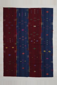 Turkish Kilim Rug 6x8 Van Perde Blue Red Kilim Rug 174,243