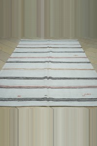 6x9.5 Striped turkish hemp kilim rug 184,290 - Turkish Hemp Rug $i