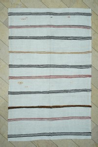 6x9.5 Striped turkish hemp kilim rug 184,290 - Turkish Hemp Rug $i