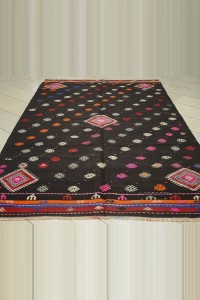 6x9.6 Brown Goat Hair KIlim Rug 183,293 - Goat Hair Rug $i