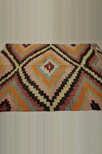 6x9 Old Flat Weave Eskisehir Kilim Rug 186,265 - Turkish Kilim Rug  $i