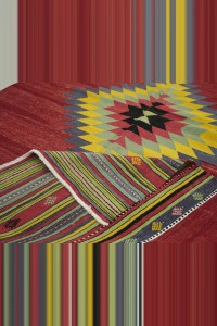 6x9 Red And Yellow Manisa Kula Kilim Rug. 164,263 - Turkish Kilim Rug  $i