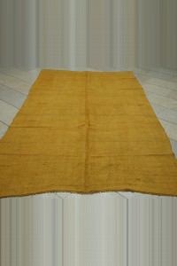 6x9 Saffron Color Hemp Kilim Rug 167,271 - Turkish Hemp Rug $i