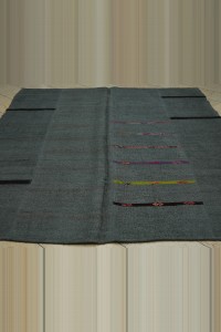 7.5x9 Overdye Gray Hemp Kilim Rug 230,266 - Turkish Hemp Rug $i