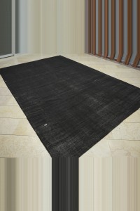 7.6x12 Plain Dark Brown Goat Hair Kilim Rug 233,350 - Goat Hair Rug $i