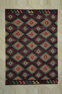 Turkish Kilim Rug 7x10 Large Old Turkish Kilim Rug. 217,316