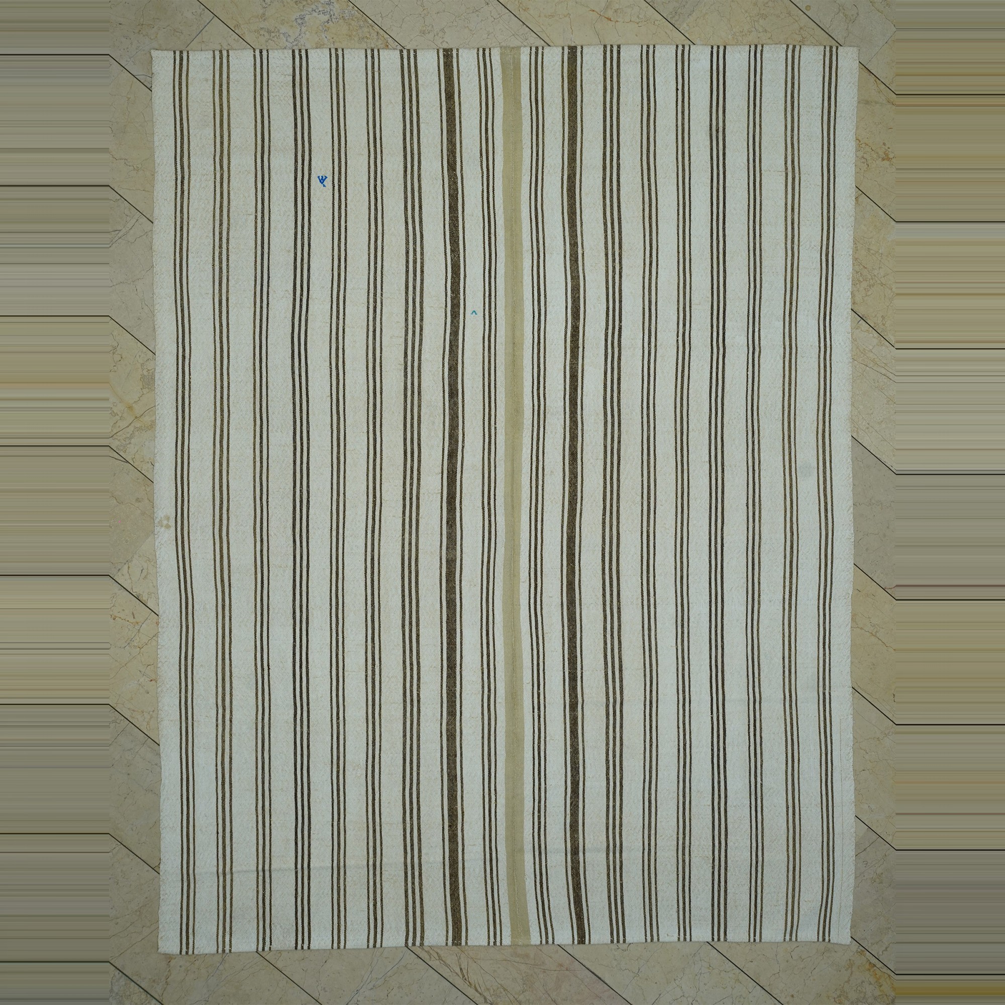 7x10 Minimalist Stripe Naturak Kilim Rug 217,287 - Turkish Natural Rug