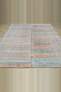 7x10 Stripe Scandinavian Style Turkish Rag Rug 210,300 - Grey Turkish Rug  $i