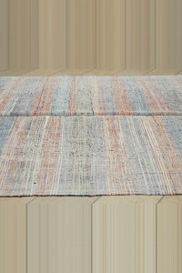 7x10 Stripe Scandinavian Style Turkish Rag Rug 210,300 - Grey Turkish Rug  $i