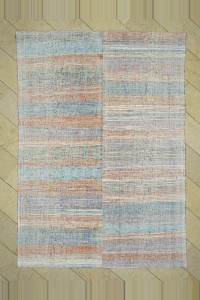 Grey Turkish Rug 7x10 Stripe Scandinavian Style Turkish Rag Rug 210,300