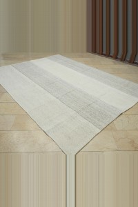 7x10 White And Gray Flat Weave Kilim Rug 226,310 - Grey Turkish Rug  $i