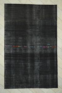7x11.5 Plain Dark Brown Natural Goat Hair Woven Rug 220,350 - Goat Hair Rug $i