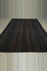 7x11.5 Red Stripe Dark Brown Goat Hair Kilim Rug 210,347 - Goat Hair Rug $i