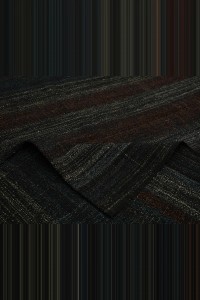 7x11.5 Red Stripe Dark Brown Goat Hair Kilim Rug 210,347 - Goat Hair Rug $i