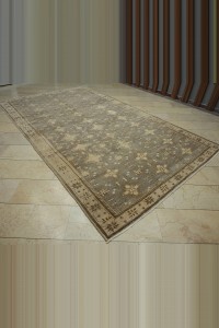 7x11.6 Brownish Gray Antique Kars Carpet Rug 207,354 - Turkish Carpet Rug $i