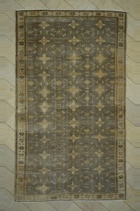 Turkish Carpet Rug 7x11.6 Brownish Gray Antique Kars Carpet Rug 207,354