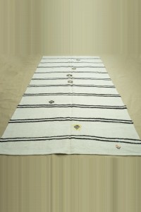 7x11 Black And White Hemp Rug 199,345 - Turkish Hemp Rug $i