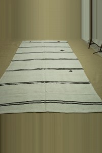 7x11 Mid Century Modern Black And White Hemp Rug 203,347 - Turkish Hemp Rug $i