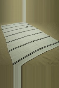 7x11 Mid Century Modern Black And White Hemp Rug 203,347 - Turkish Hemp Rug $i