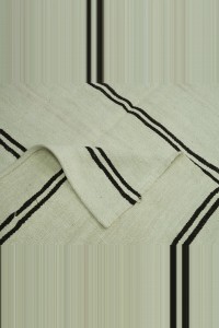 7x11 Mid Century Modern Black And White Hemp Rug 203,347 - Turkish Hemp Rug $i