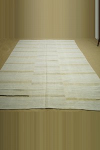 7x11 Modern Striped Hemp Kilim Rug 227,320 - Turkish Hemp Rug $i