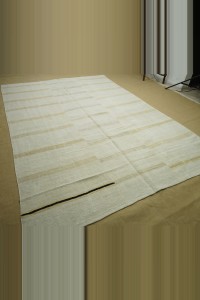 7x11 Modern Striped Hemp Kilim Rug 227,320 - Turkish Hemp Rug $i