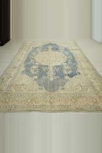 7x11 Navy Blue Vintage Oushak Rug. 208,324 - Oushak Rug $i