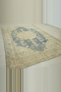 7x11 Navy Blue Vintage Oushak Rug. 208,324 - Oushak Rug $i