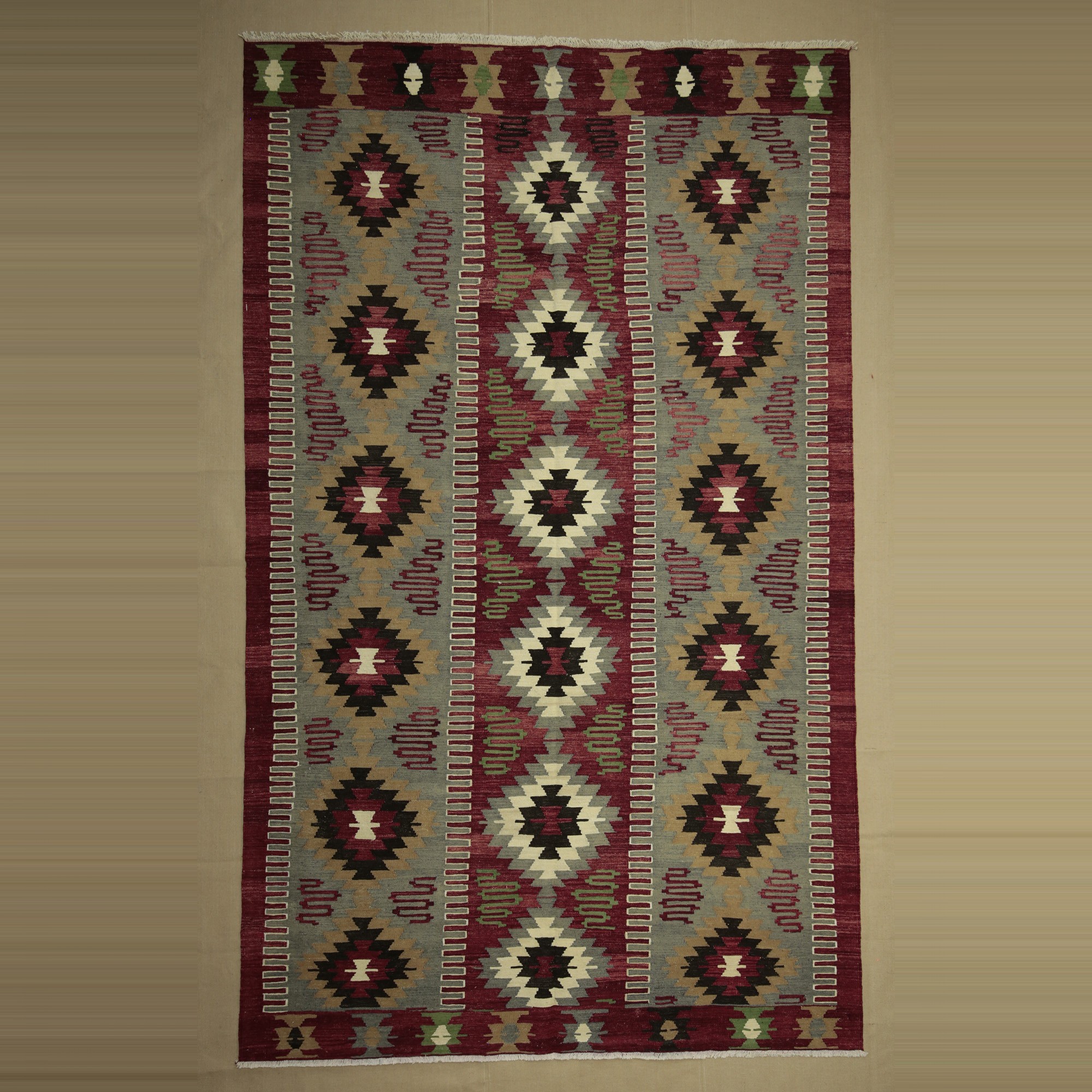 7x11 Old Flat Weave Turkish Kilim Rug. 200,330 - Turkish Kilim Rug