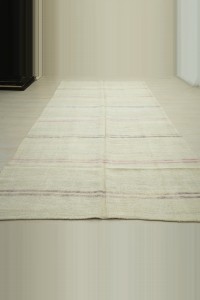 7x12 Minimalist Striped Organic Hemp Kilim Rug 200,356 - Turkish Hemp Rug $i