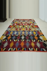 7x12 Old Flat Weave Turkish Kilim Rug 213,376 - Turkish Kilim Rug  $i