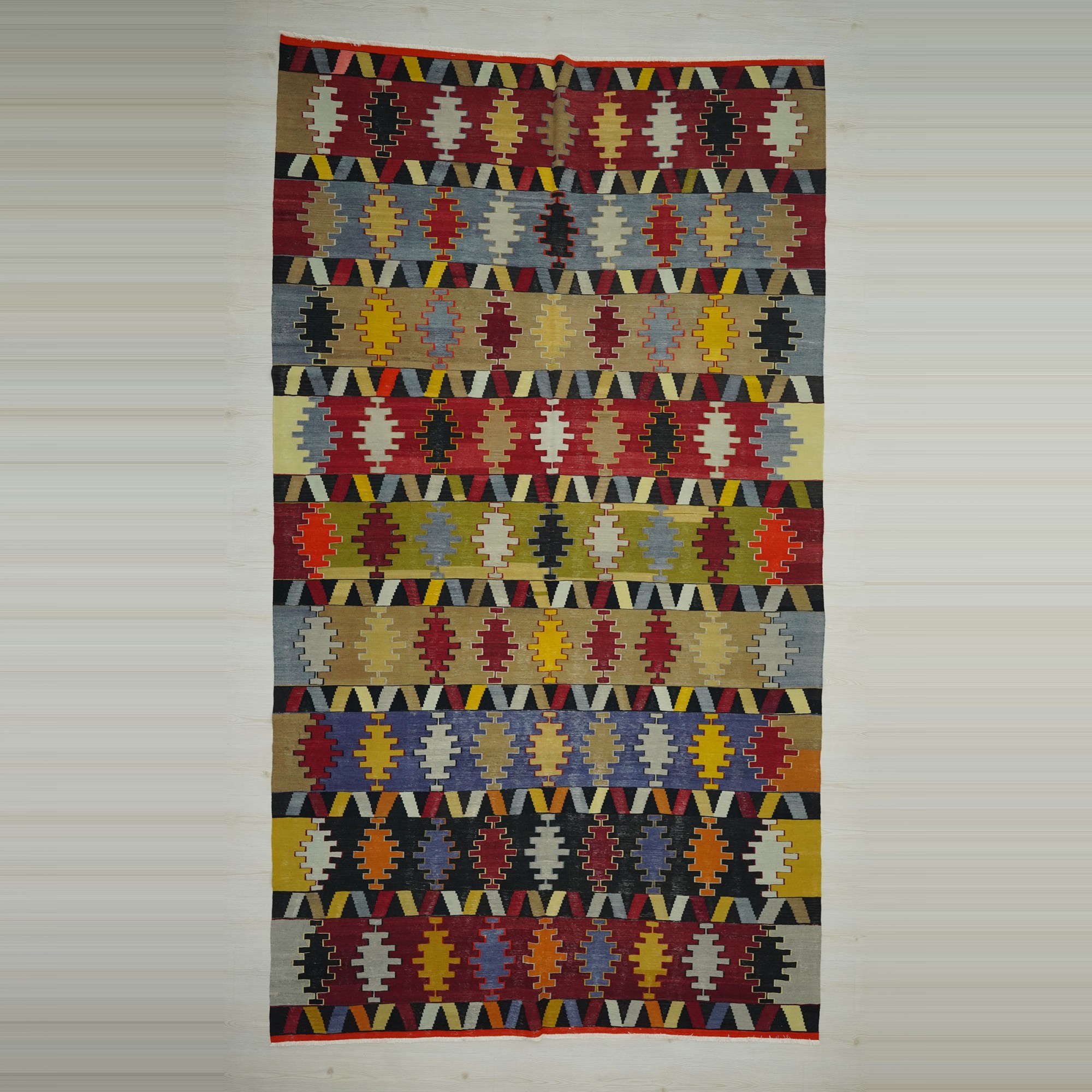 7x12 Old Flat Weave Turkish Kilim Rug 213,376 - Turkish Kilim Rug