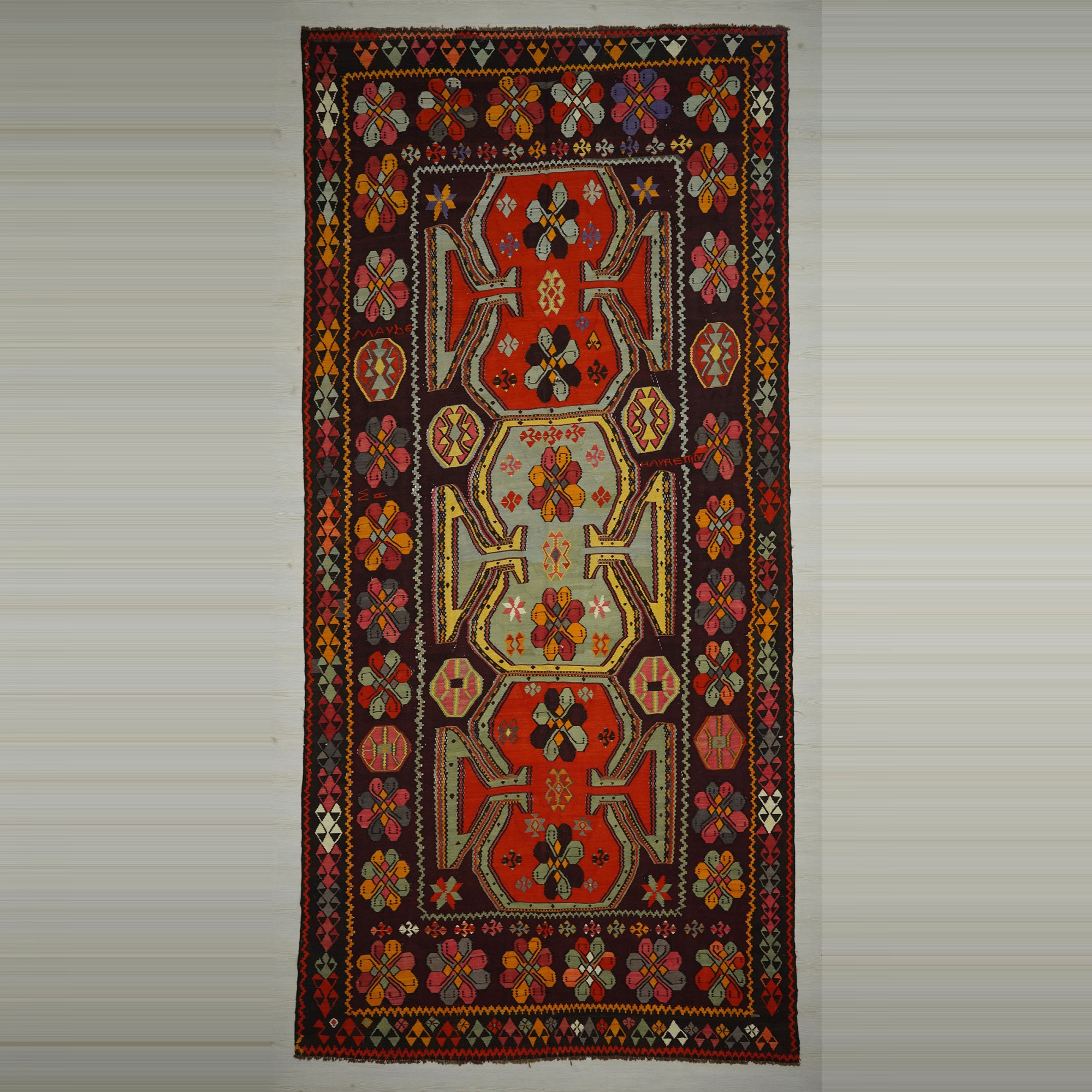 7x15 Oversize Flat Weave Old Kilim Rug 216,466 - Turkish Kilim Rug