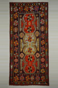 Turkish Kilim Rug 7x15 Oversize Flat Weave Old Kilim Rug 216,466
