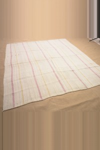 7x7 Stripe Hemp Kilim Rug. 200,221 - Turkish Hemp Rug $i