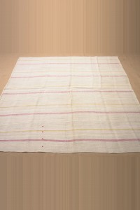 7x7 Stripe Hemp Kilim Rug. 200,221 - Turkish Hemp Rug $i