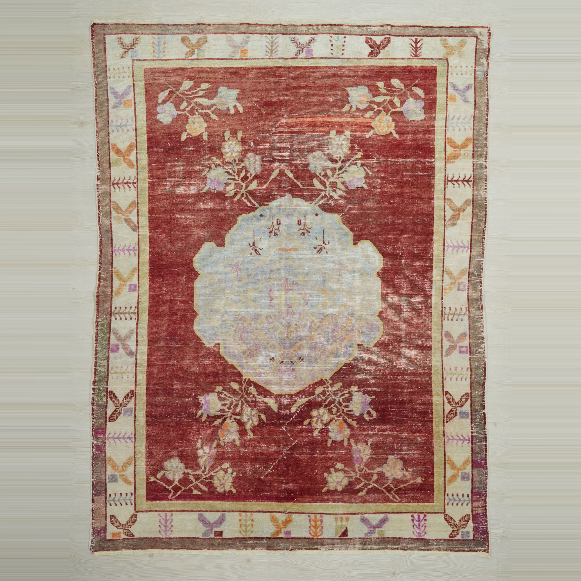 7x9.5 Old Denizli Cal Carpet Rug 213,287 - Turkish Carpet Rug