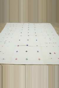 7x9 Cotton On Cotton Woven Kilim Rug. 204,263 - Turkish Natural Rug  $i