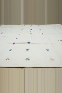 7x9 Cotton On Cotton Woven Kilim Rug. 204,263 - Turkish Natural Rug  $i