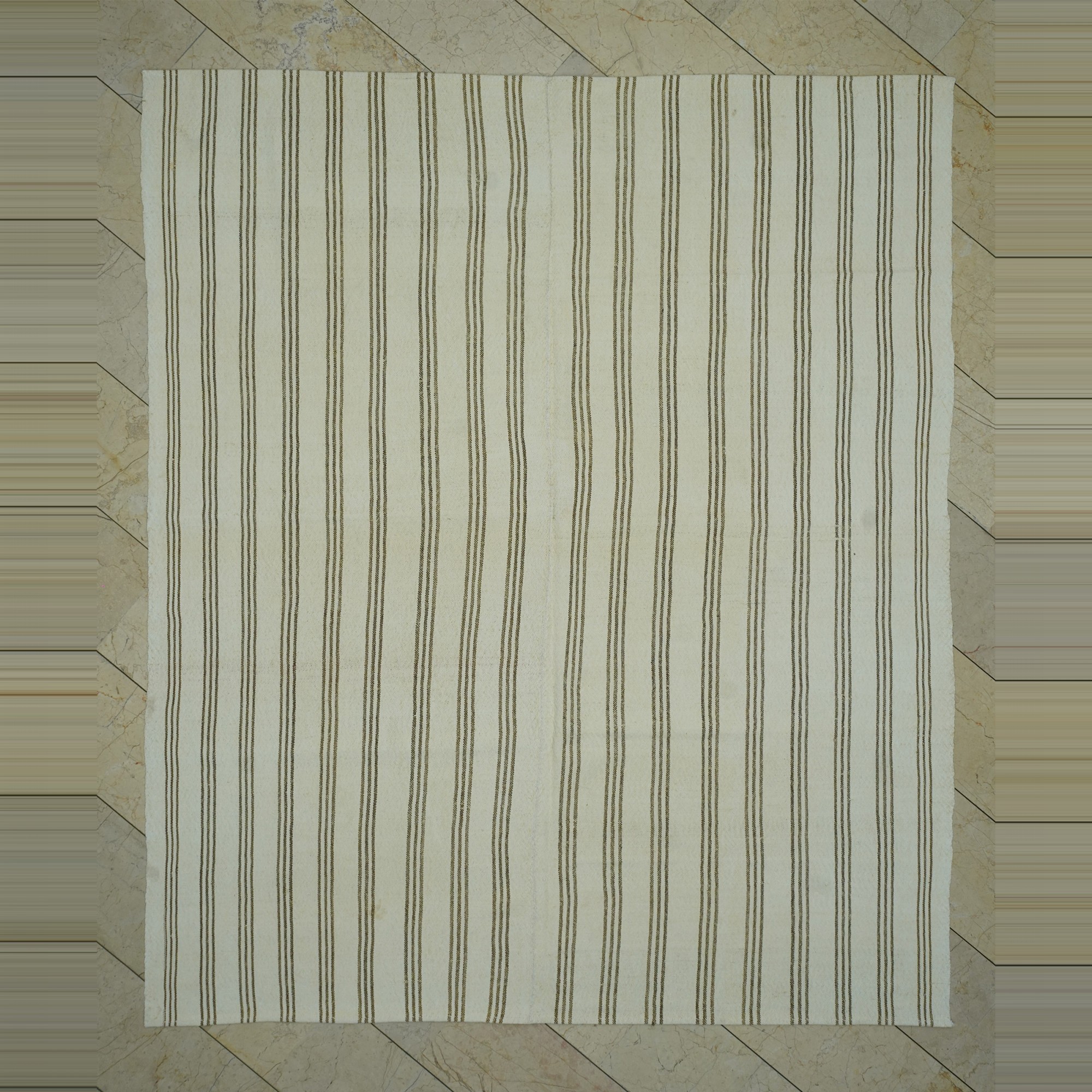 7x9 Feet Nomadic Striped Turkish Rug 223,268 - Turkish Natural Rug