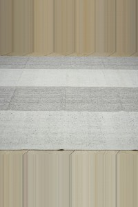 7x9 Gray White Cotton Kilim Rug. 216,277 - Grey Turkish Rug  $i
