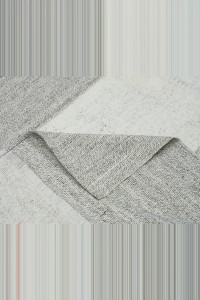 7x9 Gray White Cotton Kilim Rug. 216,277 - Grey Turkish Rug  $i