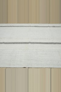7x9 Grey White Cotton Kilim Rug. 223,270 - Grey Turkish Rug  $i