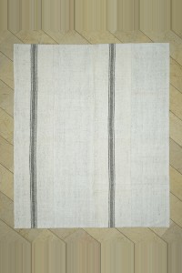 Grey Turkish Rug 7x9 Grey White Cotton Kilim Rug. 223,270