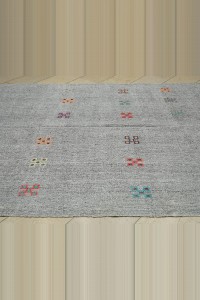 7x9 Minimalist Decor Gray Kilim Rug. 206,260 - Grey Turkish Rug  $i